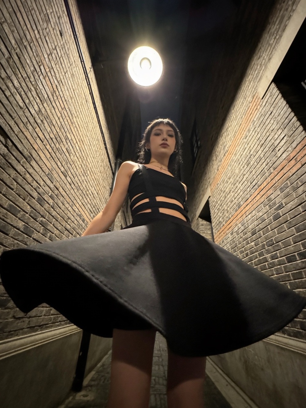 Azbro Black Caged Suspender Skater Skirt Size S - NWOT